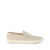 Brunello Cucinelli Men's Hybrid Venetian Suede Slip-ons In Beige
