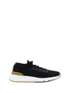 Brunello Cucinelli Sneakers In Maglia Di Cotone E Vitello Semilucido In Black
