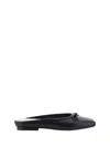 Brunello Cucinelli Leather Shearling Bow Ballerina Mules In Black