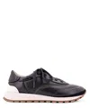 Brunello Cucinelli Leather Low Top Sneakers In Black