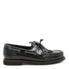 Brunello Cucinelli Glossy Loafers Featuring Metal Eyelets In Black