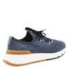Brunello Cucinelli Knitted Runner Sneakers In Blue