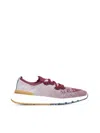 Brunello Cucinelli Knitted Upper Low-top Sneakers In Borgogna
