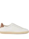 Brunello Cucinelli Branded Heel-counter Cotton Sneakers In White