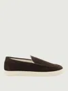 Brunello Cucinelli Suede Leather Loafers In Brown