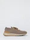 Brunello Cucinelli Logo-detail Lace-up Sneakers In Gray
