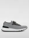 Brunello Cucinelli Grey Cotton Sneakers In Gray
