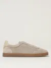 Brunello Cucinelli Leather-trimmed Suede Sneakers In Multi