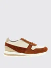 Brunello Cucinelli Suede Rubber Sole Leather Sneakers In Brown