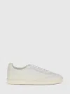 Brunello Cucinelli Men Deer Leather Sneakers With Grain In White