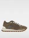 Brunello Cucinelli Monili-embellished Suede Sneakers In Beige