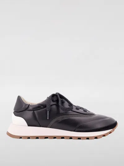 Brunello Cucinelli Leather Low Top Sneakers In Multicolor