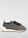 Brunello Cucinelli Metallic Knitted Sneakers In Grey