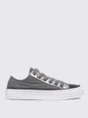 Brunello Cucinelli Virgin Wool And Metallic Leather Sneakers In Grau
