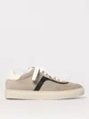 Brunello Cucinelli Women Suede Sneakers With Monil Detailing In Ice