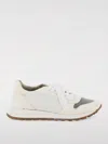 Brunello Cucinelli Bead-embellished Nylon And Suede Sneakers In White