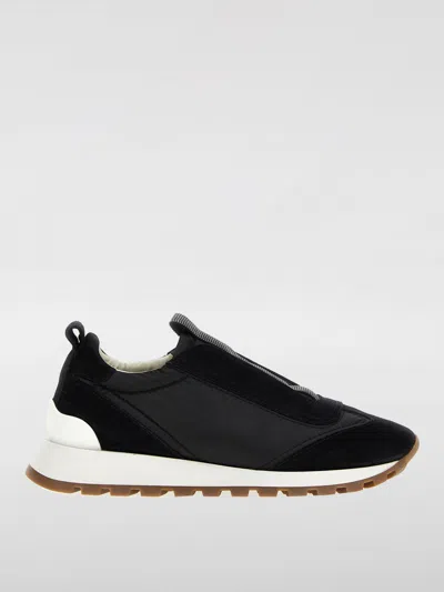 Brunello Cucinelli Monili-embellished Slip-on Sneakers In Black