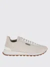 Brunello Cucinelli Monili-chain Suede Sneakers In Neutral
