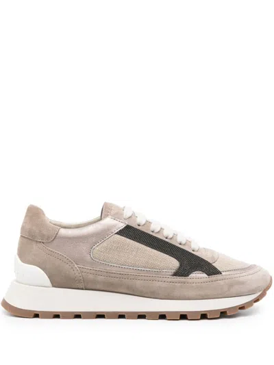 Brunello Cucinelli Sneakers Con Decorazione In Brown