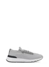 Brunello Cucinelli Breathable Low-profile Knitted Sneakers With Secure Lace-up Design In Gray
