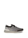 Brunello Cucinelli Men Techno Cotton Knit Sneakers Runners In Gray