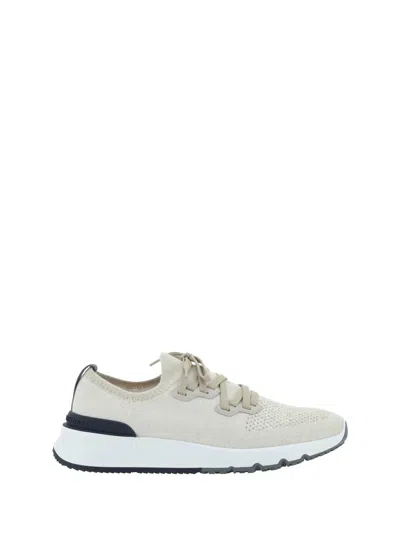 Brunello Cucinelli Men Cotton Sneakers In White