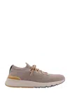 Brunello Cucinelli Knitted-upper Sneakers In Grey