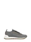 Brunello Cucinelli Monili Suede-trimmed Sneakers In Grey