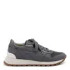 Brunello Cucinelli Dark Grey Leather Sneakers