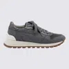 Brunello Cucinelli Low Top Sneakers With Contrast Sole And Textured Panels