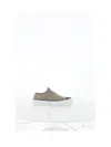 Brunello Cucinelli Taupe Seude Slip On Sneaker In Neutral