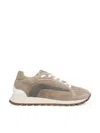 Brunello Cucinelli Monili-embellished Suede Sneakers In Ice+ruthenium