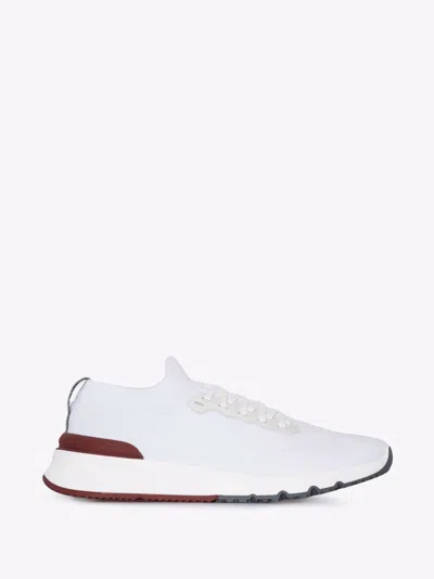 BRUNELLO CUCINELLI KNITTED LOW-TOP SNEAKERS - MEN'S - COTTON/NYLON/FABRIC/RUBBERELASTANE