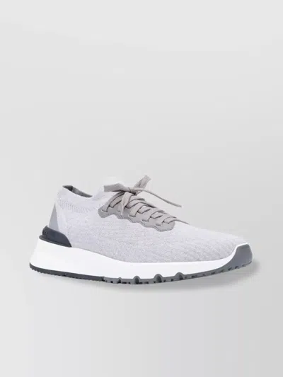 BRUNELLO CUCINELLI SNEAKERS KNIT UPPER CONTRAST SOLE