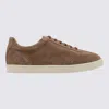 Brunello Cucinelli Almond Toe Round Toe Sneakers In Brown