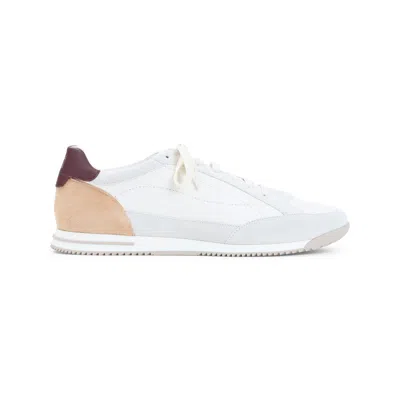 Brunello Cucinelli Sneaker Low Top Contrasting Heel Panel In White