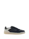 Brunello Cucinelli Slam Perforated Leather And Suede Sneakers In Multi