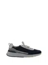 Brunello Cucinelli Man Sneakers Midnight Blue Size 9 Leather In Blue