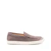 Brunello Cucinelli Suede Calf Leather Slip-on In Grey In Multicolor