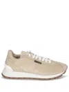 Brunello Cucinelli Monile Beige Suede Sneakers In Neutral