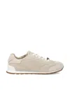 Brunello Cucinelli Suede Slim Runner Sneakers In Quartz