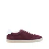 Brunello Cucinelli Low Top Suede Finish Rubber Sole Sneakers In Red