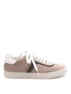 Brunello Cucinelli Women Suede Sneakers With Monil Detailing In Silver