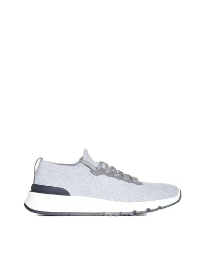 Brunello Cucinelli Sneakers In Silver/fumo