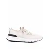 Brunello Cucinelli Mens Brand-embossed Knitted Low-top Trainers Beige In Neutral