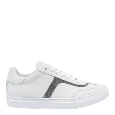 Brunello Cucinelli Women Leather Sneaker With Precious Detail In Animal Print