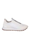 Brunello Cucinelli White Sneakers With Monile Insert In White
