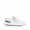 Brunello Cucinelli Mens Brand-embossed Knitted Low-top Trainers Beige In Neutral
