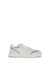 Brunello Cucinelli Leather Sneakers With Shiny Details In White