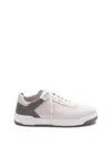 Brunello Cucinelli Logo-patch Leather Sneakers In Grey